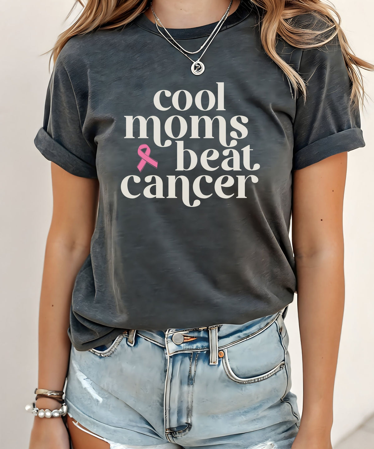 Cool Moms Beat Cancer Shirt – Breast Cancer Survivor Pink Ribbon Tee