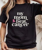 My Mom Beat Cancer Shirt | Breast Cancer Support Tee for Kids & Adults