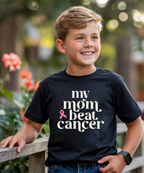 My Mom Beat Cancer Shirt | Breast Cancer Support Tee for Kids & Adults
