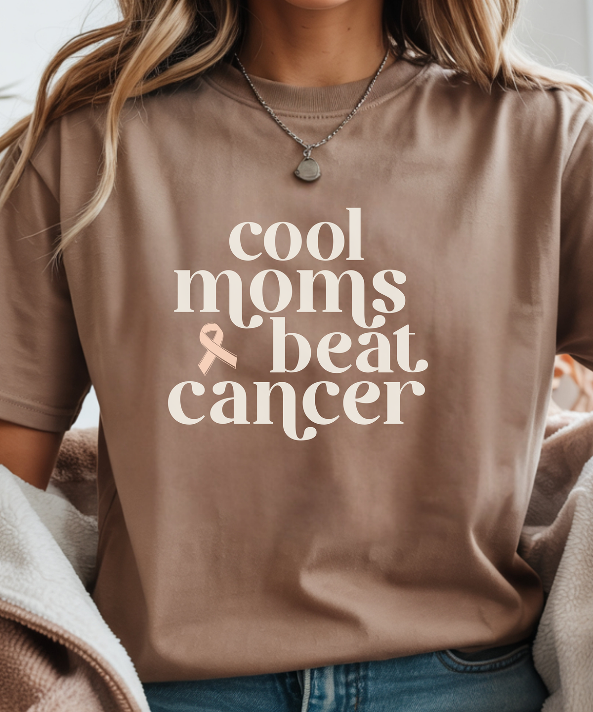 Cool Moms Beat Cancer Shirt – Breast Cancer Survivor Pink Ribbon Tee