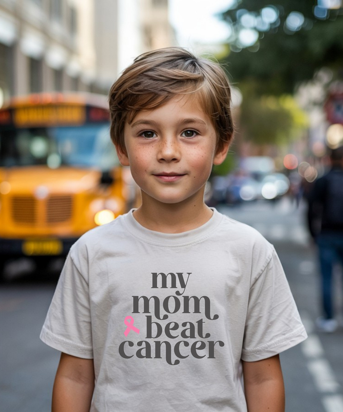 My Mom Beat Cancer Shirt | Breast Cancer Support Tee for Kids & Adults