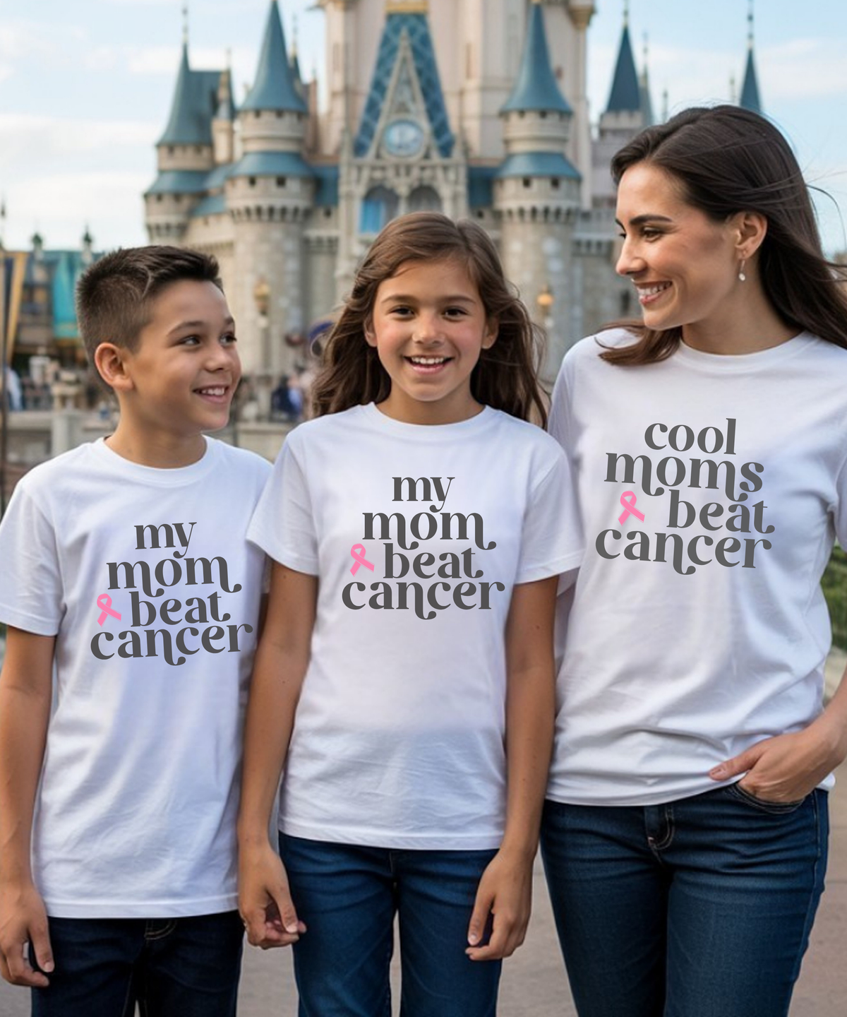My Mom Beat Cancer Shirt | Breast Cancer Support Tee for Kids & Adults