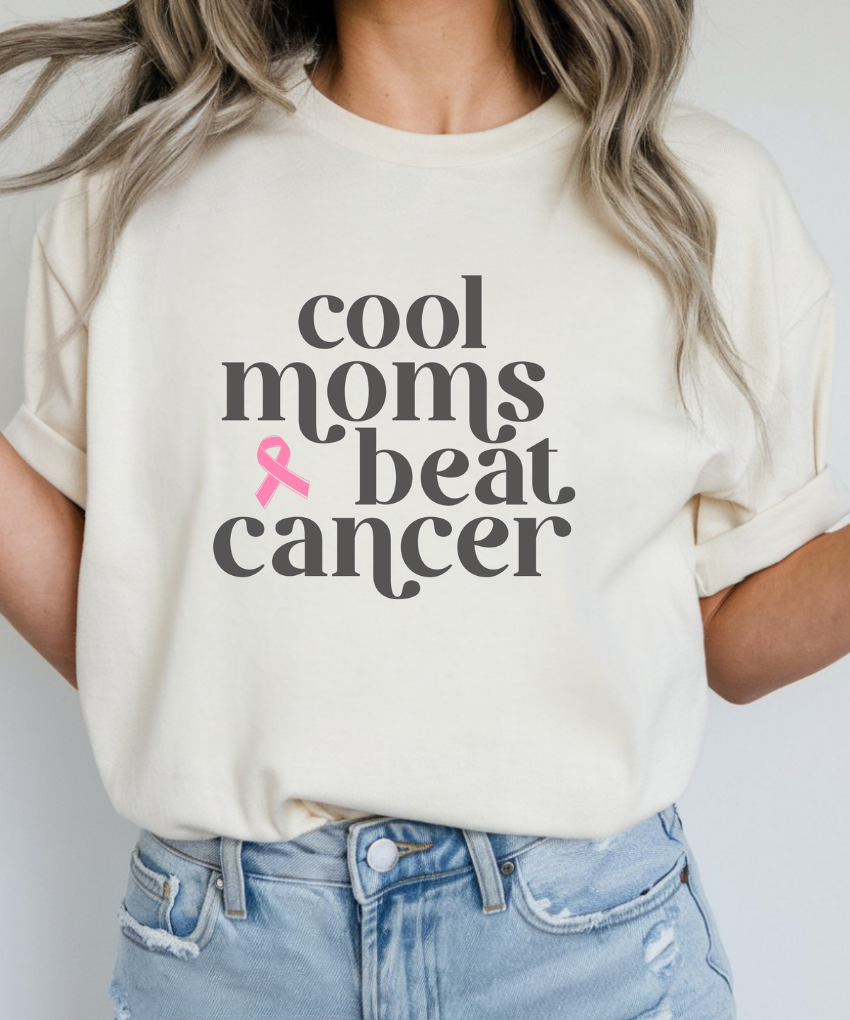 Cool Moms Beat Cancer Shirt – Breast Cancer Survivor Pink Ribbon Tee